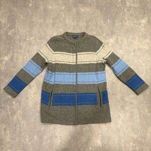 PENDLETON Striped Lambswool Zipper Long Sweater Size‎ 1X